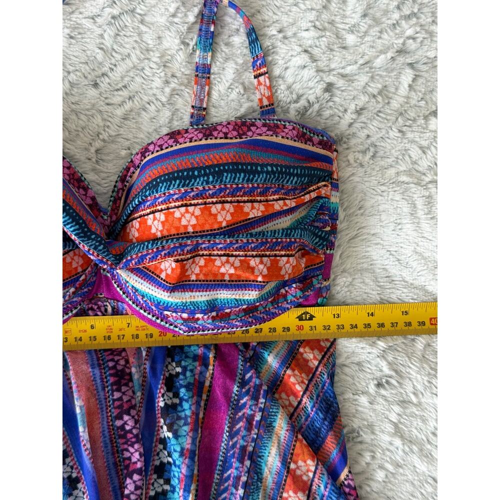 Profile by Gottex Tankini Swim Top S/M Multicolor Tribal Print Underwire Flowy - Picture 7 of 7